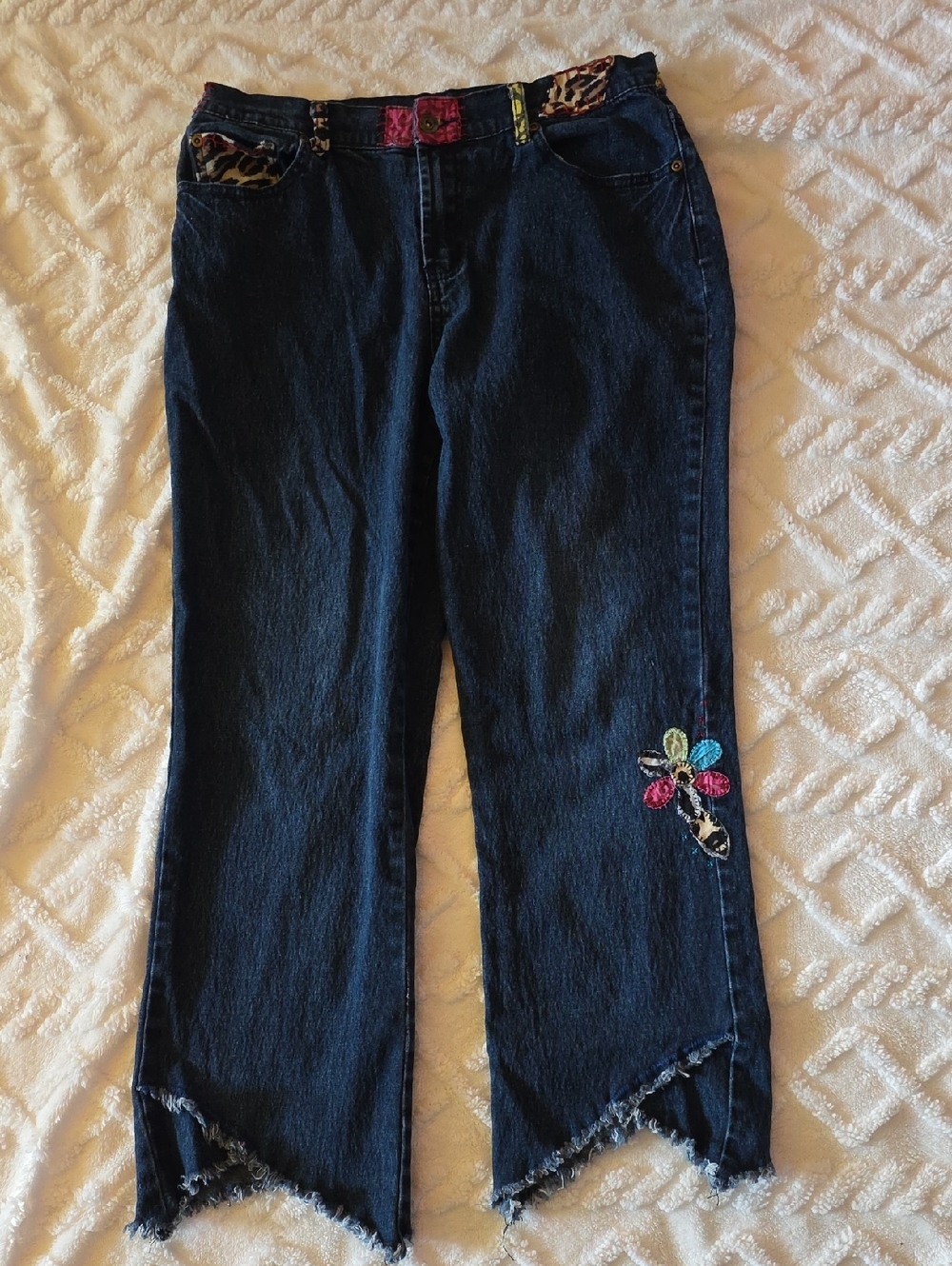 Vintage-Style Embroidered Jeans